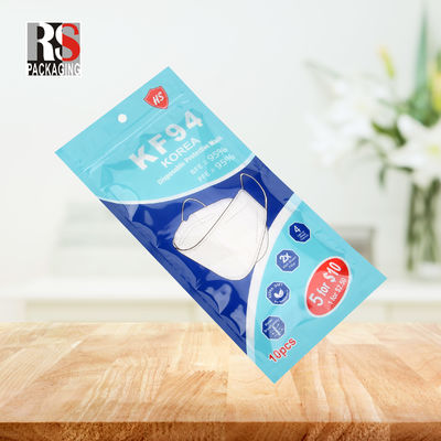 RS31-1 3 warstwy Laminated Poly Bag Plastic Zip Lock Packaging Bag For Face Mask