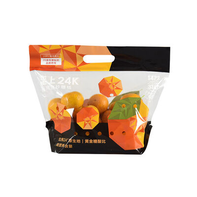 Niestandardowy projekt spożywczej plastikowej torebki przeciwmgielnej Przezroczysta torba do pakowania świeżych warzyw i owoców z uchwytem na zamek błyskawiczny