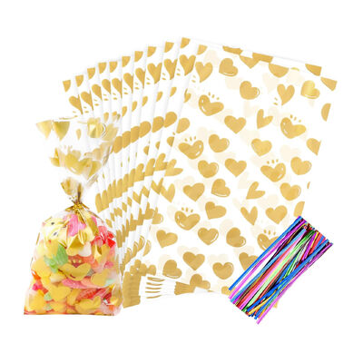 Niestandardowe wydrukowane opakowania prezentów Cello Cellophane Party Treat Bags Favor Clear Candy Cookie Plastic Poly Goodie Storage Bags