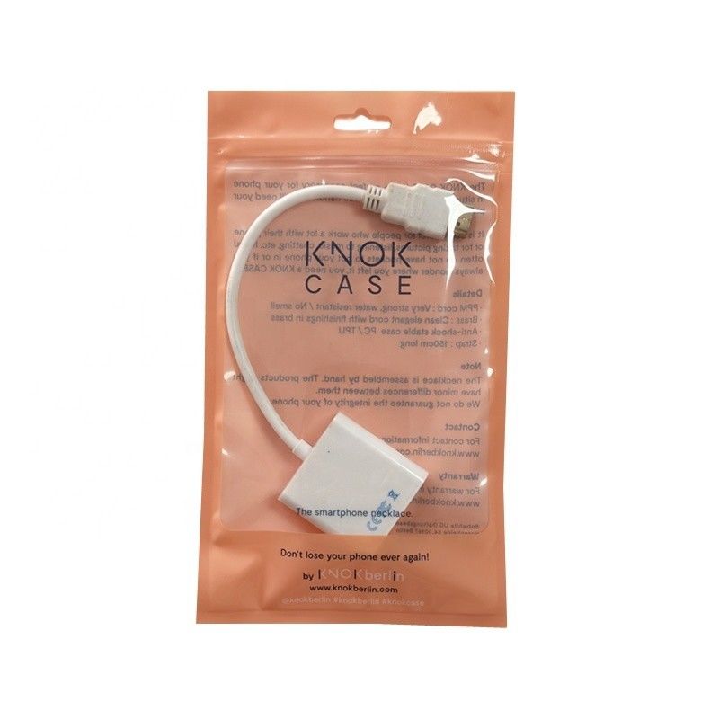 Opakowanie linii drutowej Przejrzysty Stand Up Zipper Bag Woda do opakowania kabli USB