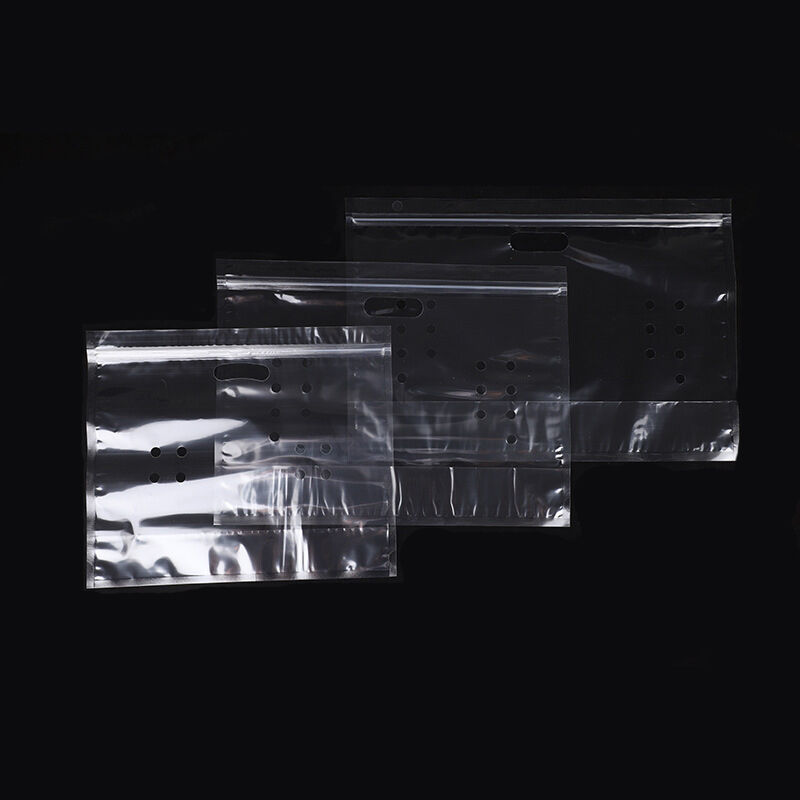 Niestandardowy projekt spożywczej plastikowej torebki przeciwmgielnej Przezroczysta torba do pakowania świeżych warzyw i owoców z uchwytem na zamek błyskawiczny